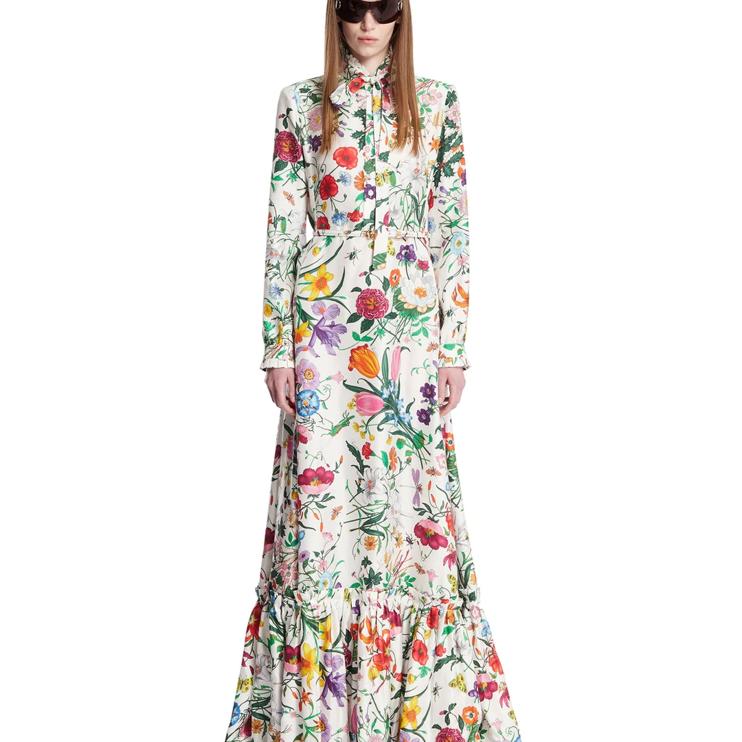 Abito Lungo Flora Print