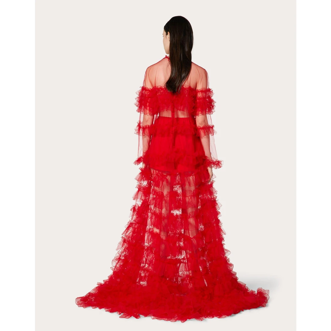 Abito Sera Rosso Tulle
